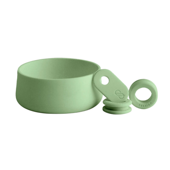 Session Goods Silicone Accessories For Water Pipe W/ Footer, 2 Grommet & 1 Pull Stem Tab - Celery Green | Jupiter Grass