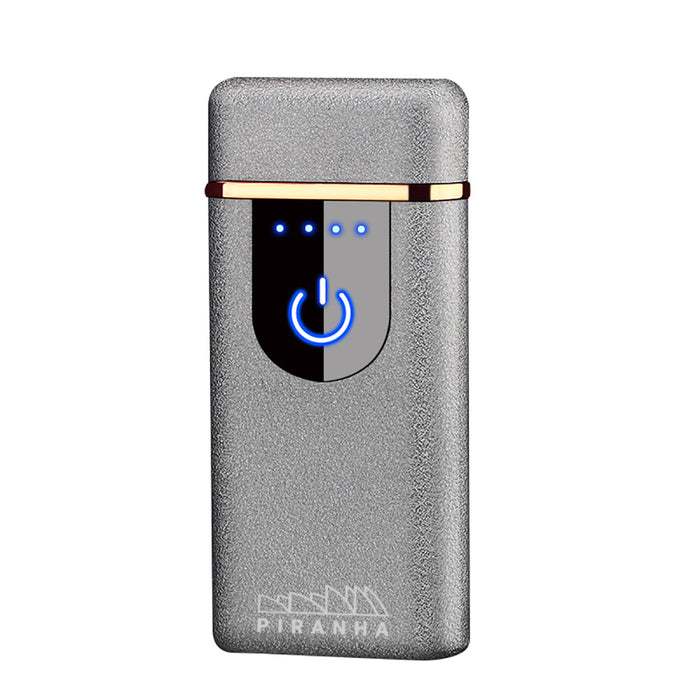 Piranha Plasma X - Dual Crossing Plasma Lighter W/ Quick Touch Power Button - Matt Silver | Jupiter Grass