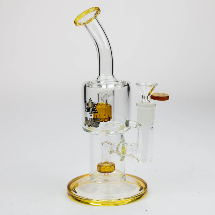 8.5" Nice Glass Double Chamber Bubbler | Jupiter Grass