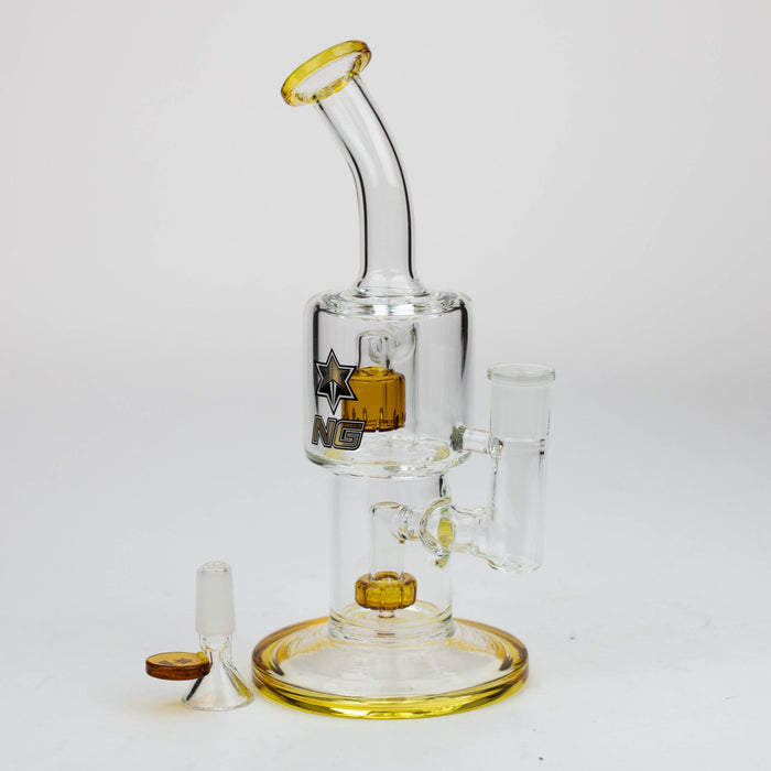 8.5" Nice Glass Double Chamber Bubbler | Jupiter Grass