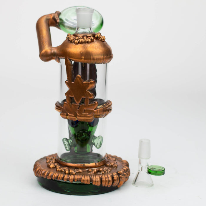9" Nice Glass- Copper Plated Gas Mask Bubbler | Jupiter Grass