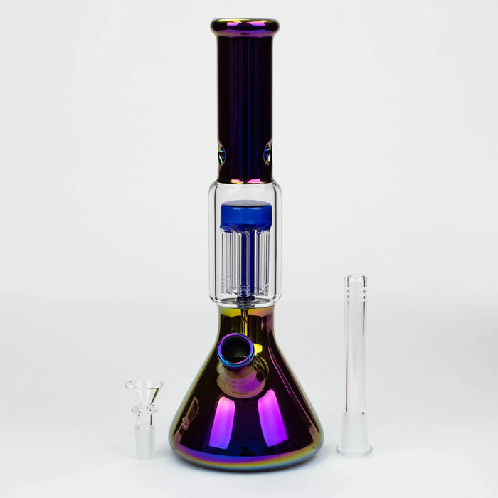 12" Electroplate Glass Water Bong With 6 Arms Percolator | Jupiter Grass