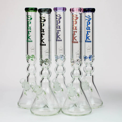 17.5" Spark 9mm Curbed Tube Glass Water Bong | Jupiter Grass