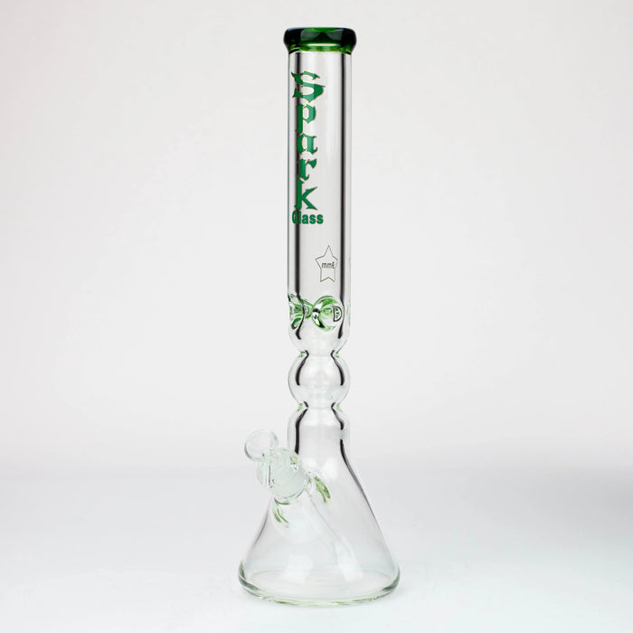 17.5" Spark 9mm Curbed Tube Glass Water Bong | Jupiter Grass