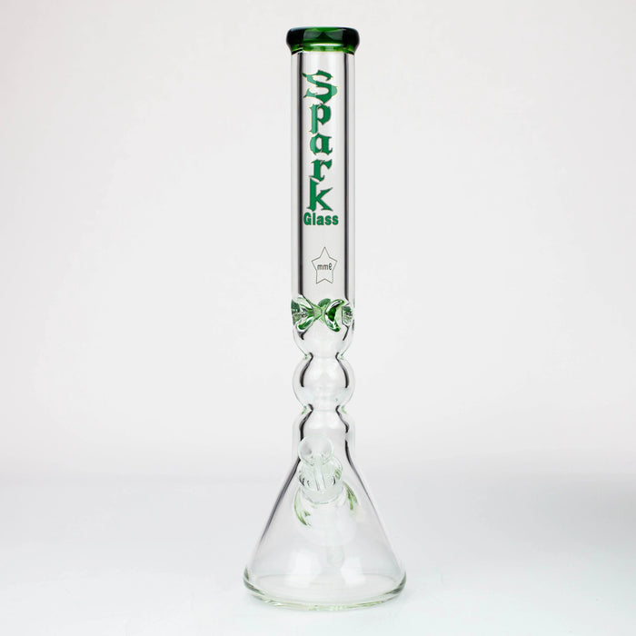17.5" Spark 9mm Curbed Tube Glass Water Bong | Jupiter Grass