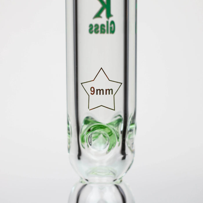 17.5" Spark 9mm Curbed Tube Glass Water Bong | Jupiter Grass