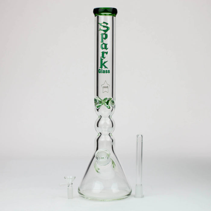 17.5" Spark 9mm Curbed Tube Glass Water Bong | Jupiter Grass