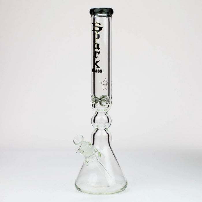 17.5" Spark 9mm Curbed Tube Glass Water Bong | Jupiter Grass