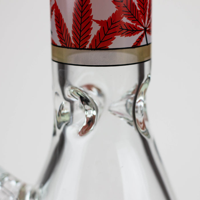 14" Leaf Pattern 7mm Glass Beaker Bong | Jupiter Grass