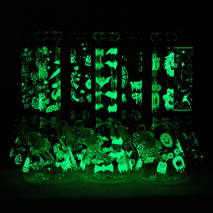 14" Glow In The Dark 7mm Bong | Jupiter Grass