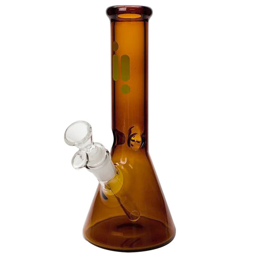 10" 7MM FULL COLOR BEAKER W/ ICE PINCH - AMBER | Jupiter Grass