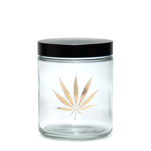 420 Science Clear Screw Top Jar Large - Gold Leaf | Jupiter Grass