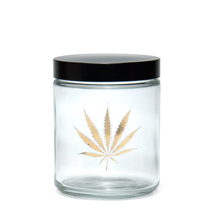 420 Science Clear Screw Top Jar Large - Gold Leaf | Jupiter Grass