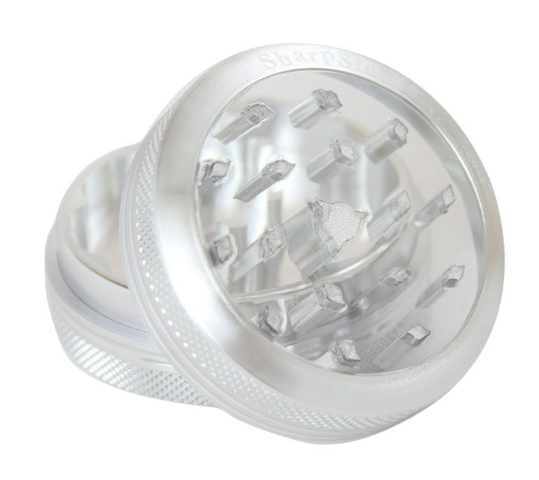 Sharpstone 2-Piece Grinder Glass Top 2.5" - Silver | Jupiter Grass