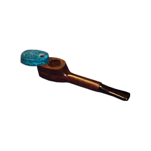 Wooden Hand Pipe /W Square Head Bowl & Swivel Top - Mini | Jupiter Grass