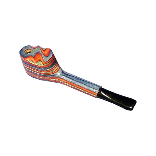 Wooden Hand Pipe /W Carved Swivel Top - Rainbow | Jupiter Grass