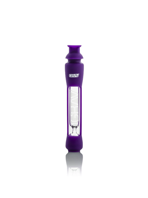 Grav 12Mm Silicone Taster Bat - Clear Glass W/ Silicone Body - Purple | Jupiter Grass