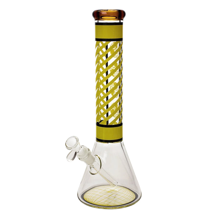 INFYNITI GLASS 14" STRIPED BEAKER - YELLOW | Jupiter Grass