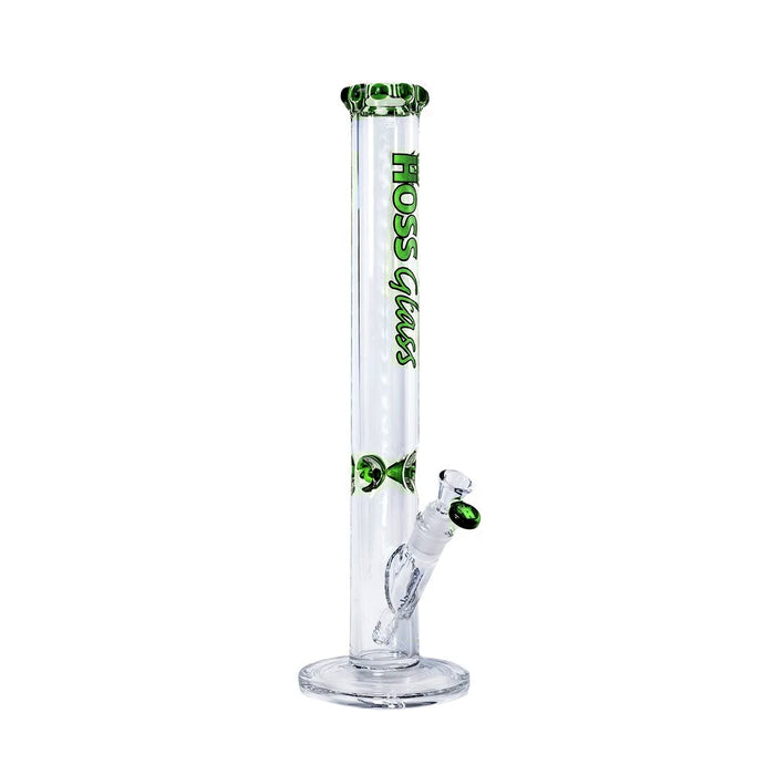 Hoss Glass 18" 7mm Straight Tube w/ Crown Mouthpiece - Green | Jupiter Grass