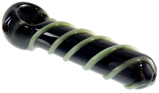 Slyme Swizzler - 3.75" Green Slyme Striped Spoon On Black | Jupiter Grass