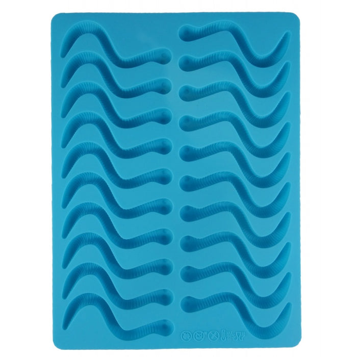 Silicone Gummy Mold W/ Dropper - Classic Gummy Worm - Blue | Jupiter Grass