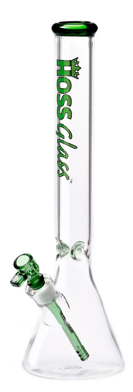18" 7mm Beaker W/ Beefy Downstem Joint & Color Mouthpiece - Green | Jupiter Grass