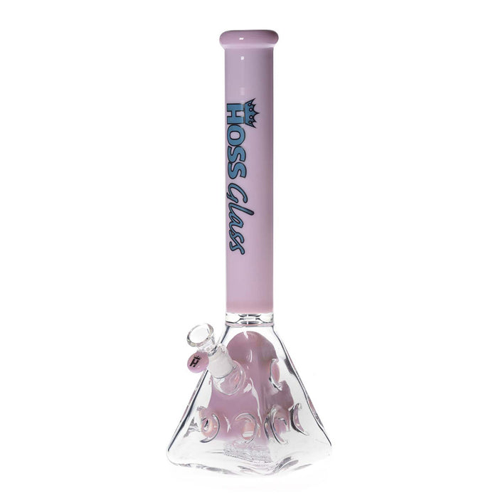 18" PYRAMID BEAKER W/ COLORED NECK - MILK PINK | Jupiter Grass