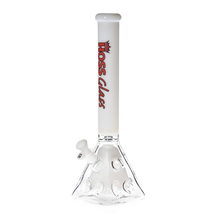 18" PYRAMID BEAKER W/ COLORED NECK - WHITE | Jupiter Grass