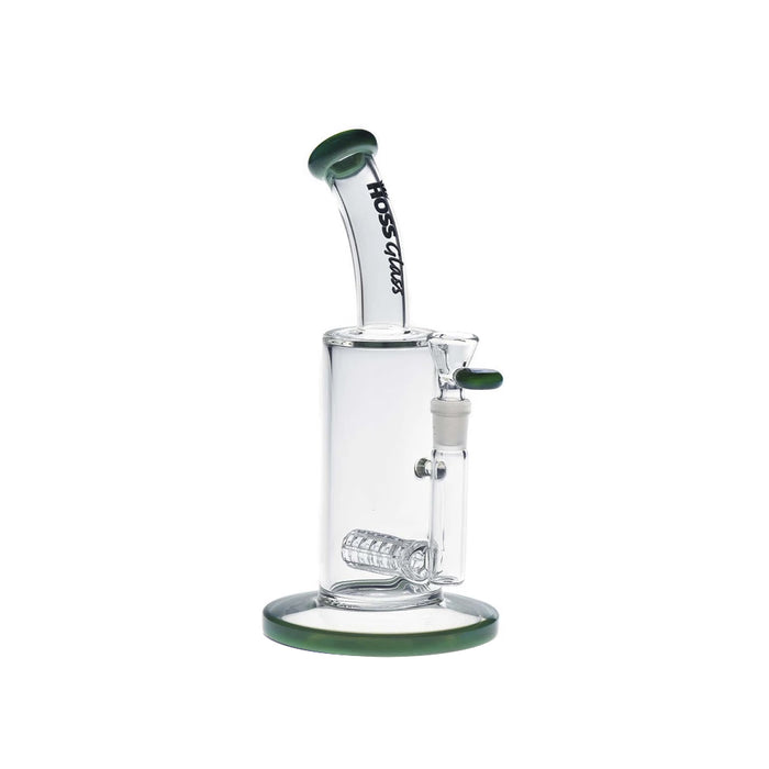 9" Tube Grid Perc Bubbler W/ Color Accents - Jade Green | Jupiter Grass