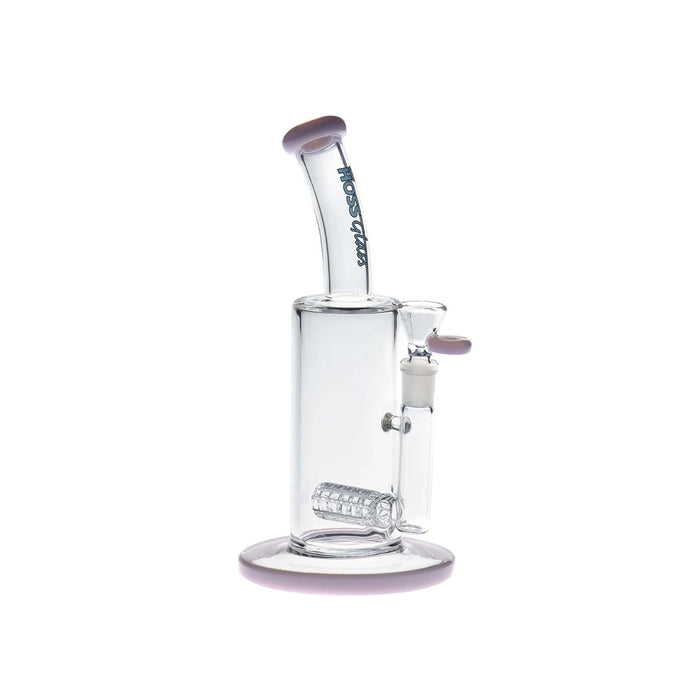 9" TUBE GRID PERC BUBBLER W/ COLOR ACCENTS - MILK PINK | Jupiter Grass