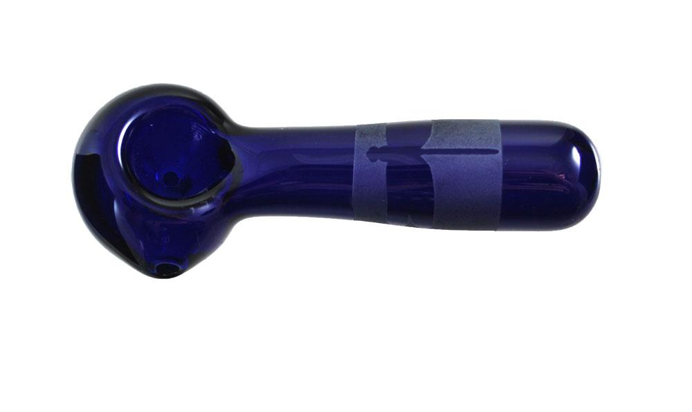 Wings Of Change - 4.5" Solid Cobalt Blue Color Spoon W/ Ethced Dragonfly By Jellyfish Glass | Jupiter Grass