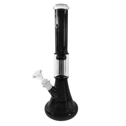 Infyniti 14" Beaker Lip Base Full Color W/ 8-Arm Tree Perk & Ice Pinch - Black | Jupiter Grass