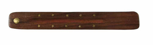 11" Wood Incense Burner w/ Sun Brass Inlay | Jupiter Grass
