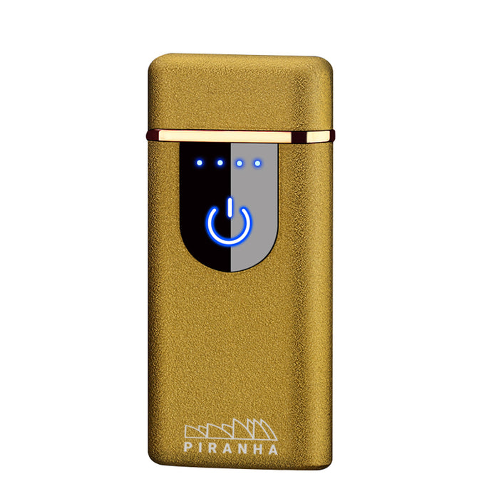 Piranha Plasma X - Dual Crossing Plasma Lighter W/ Quick Touch Power Button - Matt Gold | Jupiter Grass