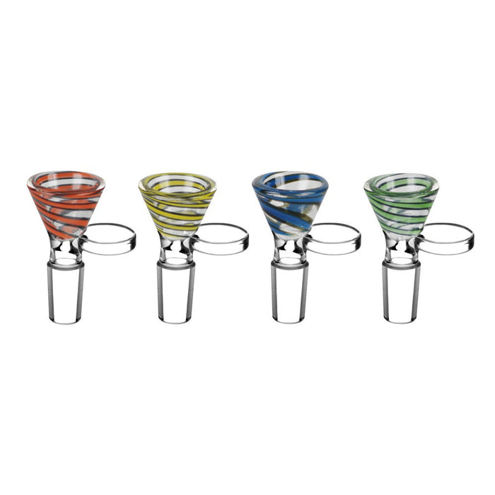 14mm Color Swirl Pull Stem W/ Polished Joint Assorted Colors | Jupiter Grass