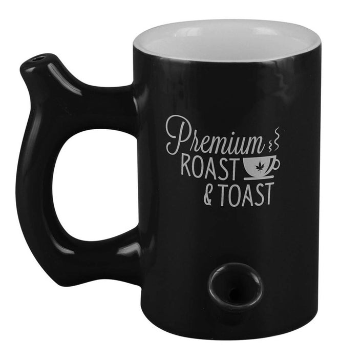 Premium Roast & Toast Ceramic Mug W/ Pipe - Glossy Black | Jupiter Grass