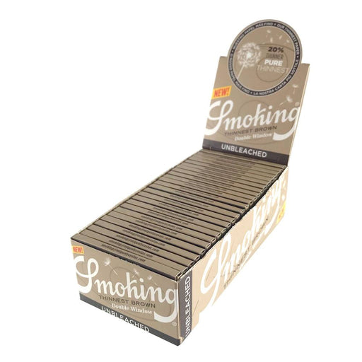 Smoking Brown Thinnest Unbleached Double Feed Single Wide 1.0 - Whole Box | Jupiter Grass