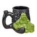 Premium Roast & Toast Ceramic Mug W/ Pipe - Black Mug W/ Buddha | Jupiter Grass
