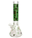 Infyniti 14" 7mm Leaf Decal Beaker w/ Ice Pinch - Green | Jupiter Grass