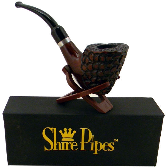 Full Bent Freestanding Carved Rosewood Shire Pipe | Jupiter Grass