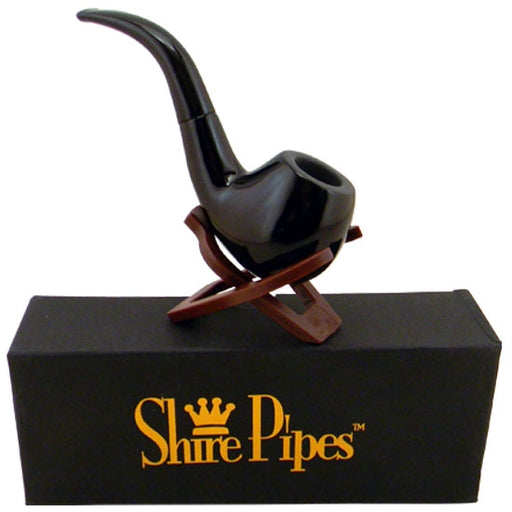 Bent Ebony Pipe By Shire Pipe - 5.5" | Jupiter Grass