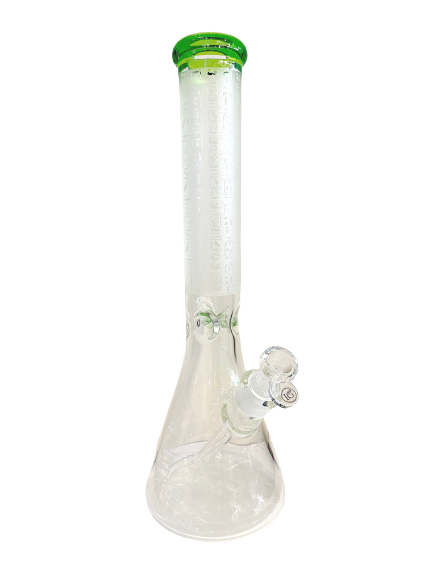 16" 7mm Legendary Hieroglyphics Sandblasted Beaker | Jupiter Grass