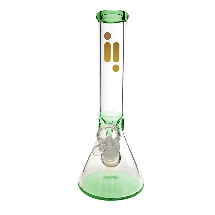 10" 7MM BEAKER W/ ICE PINCH & COLOR ACCENTS - GREEN | Jupiter Grass