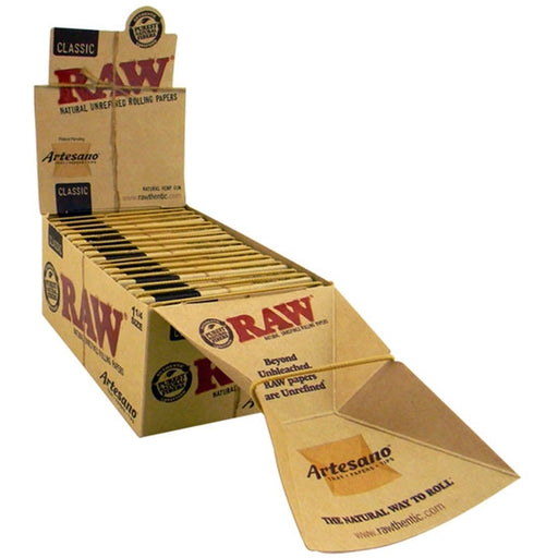 Raw Classic Unbleached Artesano 1 1/4 W/ Tray & Tips - Whole Box | Jupiter Grass