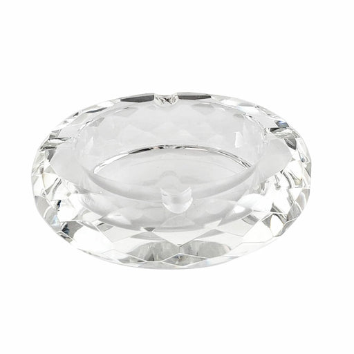 Glass Crystal Ashtray - Round Multi Faceted | Jupiter Grass