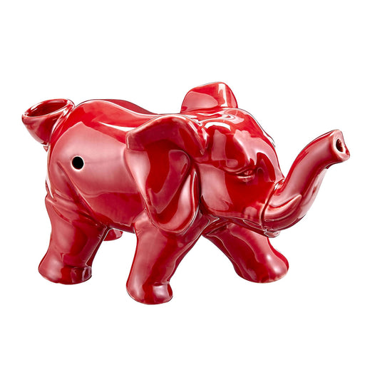 Ceramic Elephant Pipe - Red | Jupiter Grass