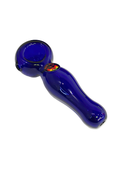 Red Eye Glass Curvy Solid Colour Hand Pipe | Jupiter Grass