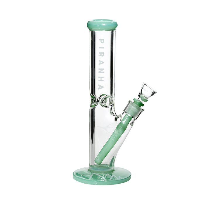 Piranha Glass 12" X 38mm, 7mm Straight Tube W/ Ice Pinch - Jade Green Accents | Jupiter Grass