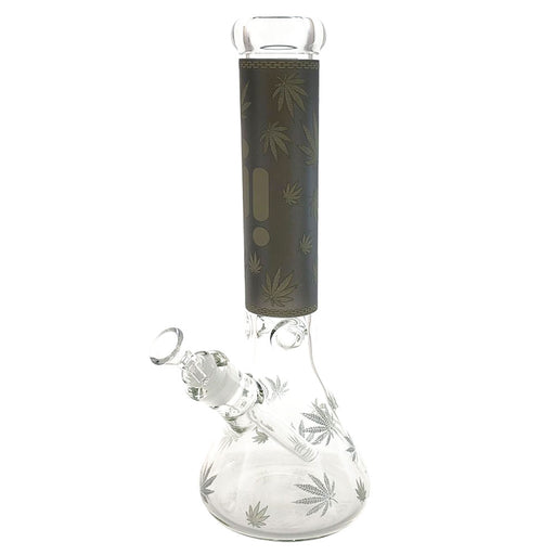 Infyniti 14" Beaker w/ Ice Pinch & Glow-in-the-Dark Colored Leaf Print - Silver | Jupiter Grass