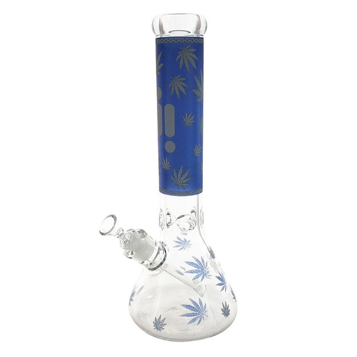 Infyniti 14" Beaker w/ Ice Pinch & Glow-in-the-Dark Colored Leaf Print - Blue | Jupiter Grass